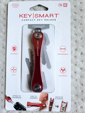 KeySmart Orginal Compact Key Organizer UP TO 8 KEYS, NO MORE KEY JINGLE, RED USA