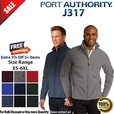 Port Authority J317 Mens Long Sleeve Soft Shell Full Zip Jacket With Pockets