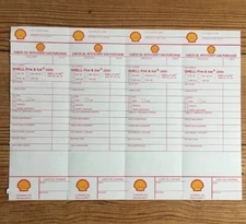(4) Vintage SHELL Oil Change Service Reminder Stickers NOS Unused Gas Station