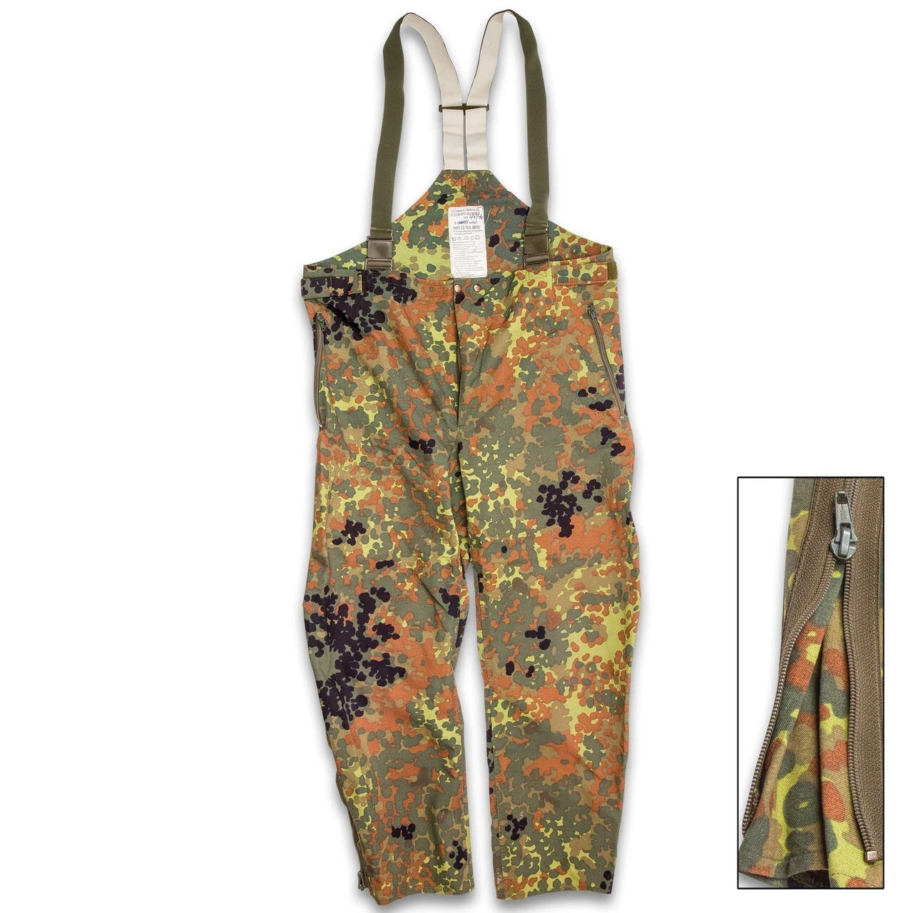 German Military Surplus Gore-Tex Wet Weather Pants - Flecktarn