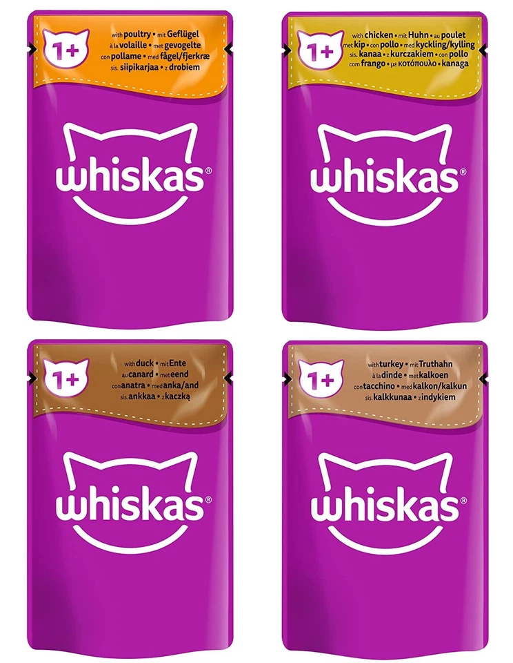 WHISKAS Katzenfutter 120er PACK Adult 1+ Geflügelauswahl in Gelee 120x85g - Bild 2 von 4