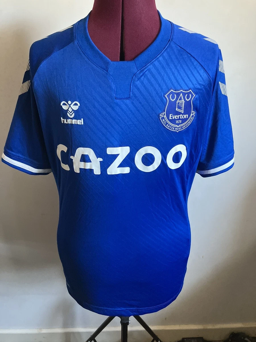 Everton Football Club 2020 2021 Hummel Shirt Hood Blue Jersey Mens Size Small