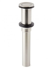 Signature EXTENDED PRESS TYPE POP-UP BATHROOM DRAIN NO OVERFLOW BRUSHED NICKEL