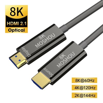 8K HDMI 2.1 Optical Fiber Cable eARC HDR 8K@60Hz 4K@120Hz for Xbox PS5 Samsung 