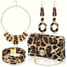 5 Piece Leopard Print Fashion Accessories
