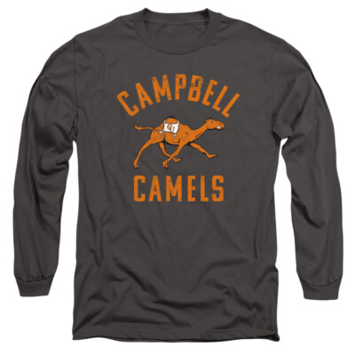 Campbell University Adult Long Sleeve T-Shirt Fighting Camels, Charcoal, S-3XL