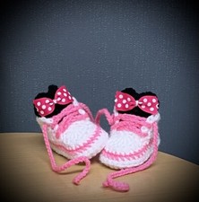 Zapatos de bebé de ganchillo hechos a mano ganchillo lana bebé botines zapatillas mini ratón
