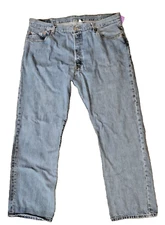 Levi's 501 Men's Boot Cut 6 Button Fly Blue Denim Jeans Size 42x32
