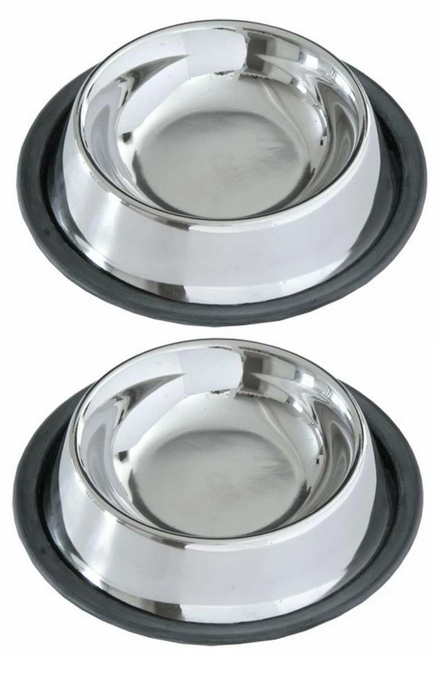 2x Edelstahl Fressnapf 250ml Katze Hund Futternapf Hundenapf Katzennapf Ø 15cm