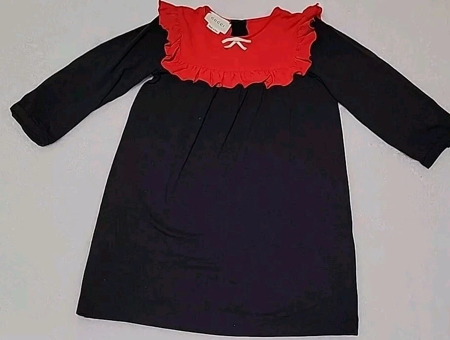 Robe manches longues fille Gucci Made In Italy 24M rouge marine excellent état ! #4