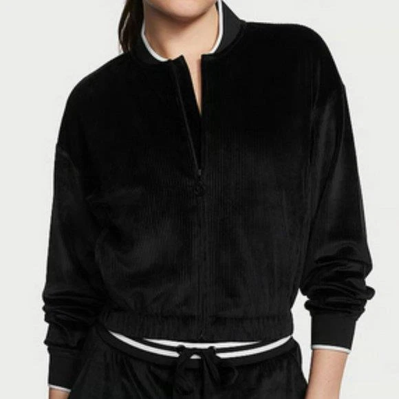 Ribbed bomber deals jacket