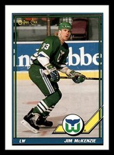 1991-92 O-Pee-Chee Jim McKenzie Rookie #24 Hartford Whalers NM-MINT
