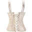 Women Satin Lace Up Shoulder Straps Tank Overbust Vintage Plus Size Top ...