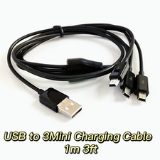 1m 3ft 3 in 1 USB to 3 Mini 5pin Charging Cable Power up to 3 Mini USB Devices