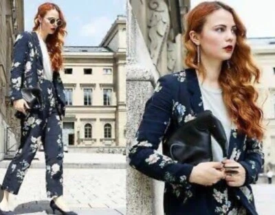 Worn Once ZARA Floral Print Blazer Jacket XS 8/10 Bloggers fave! - Image 1 of 4