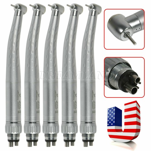 5 Pezzi Manipolo Dentale Alta Velocità Testa Standard Accoppiatore Push &Quick 4 Fori Girevole - Foto 3 di 12