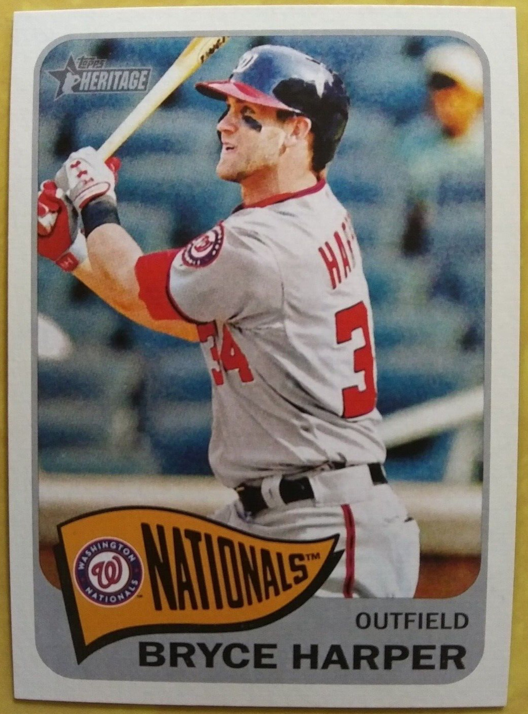 2014 Topps Heritage #400 - Bryce Harper - ACTION Variation
