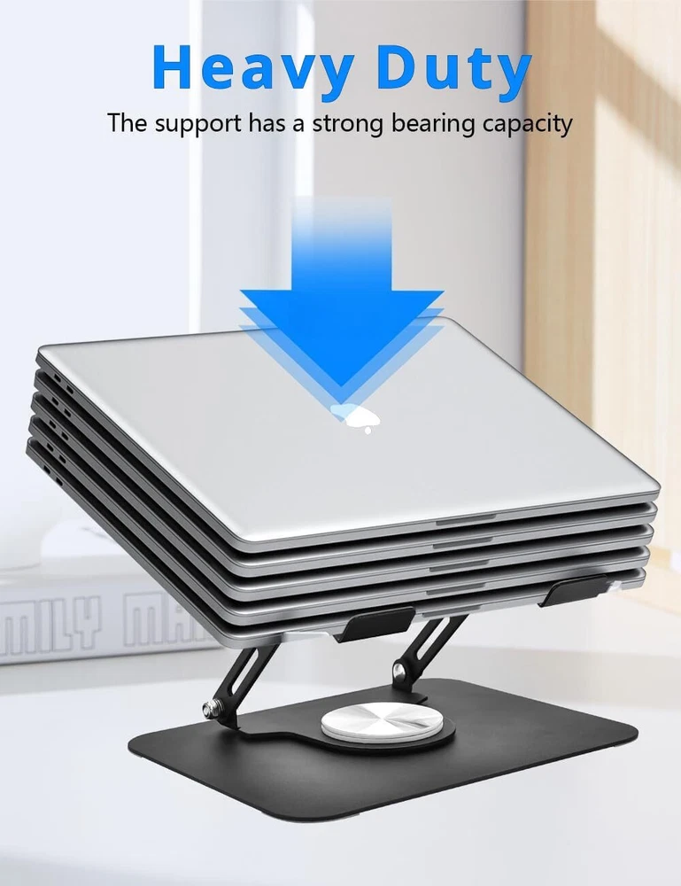 Laptop Stand for Desk, Adjustable Computer Stand with 360° Rotating Base, Lap...