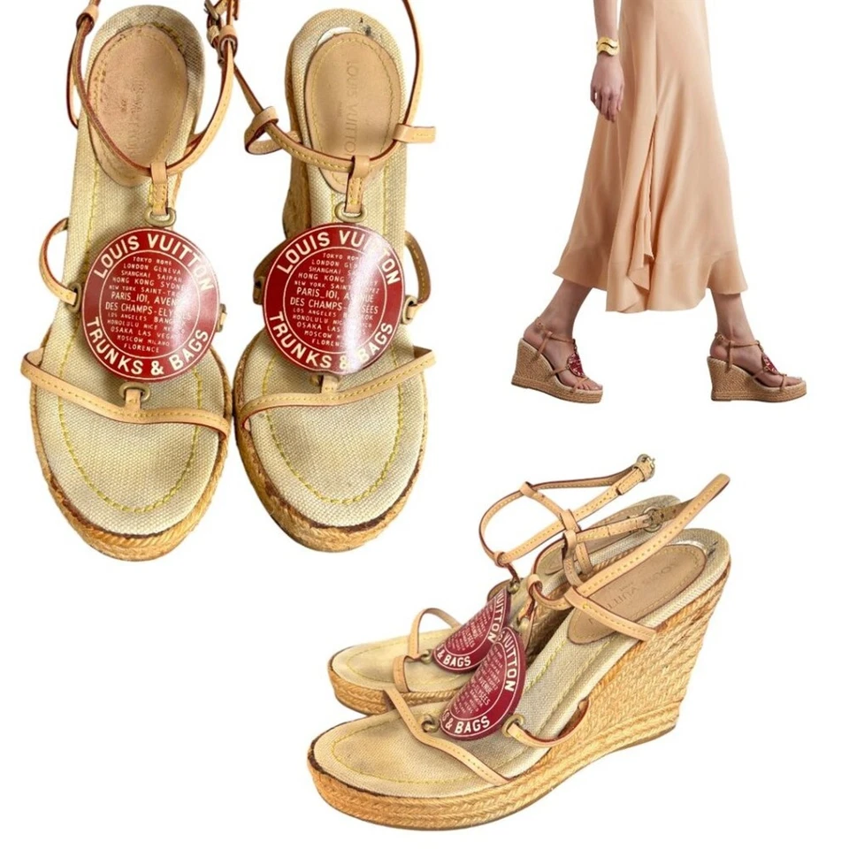 Y2K SANDALIAS CUÑA ALPARGATA GRUESA COLECCIÓN CRUCERO LOUIS VUITTON RARAS 8/38 Foto 2 de 4