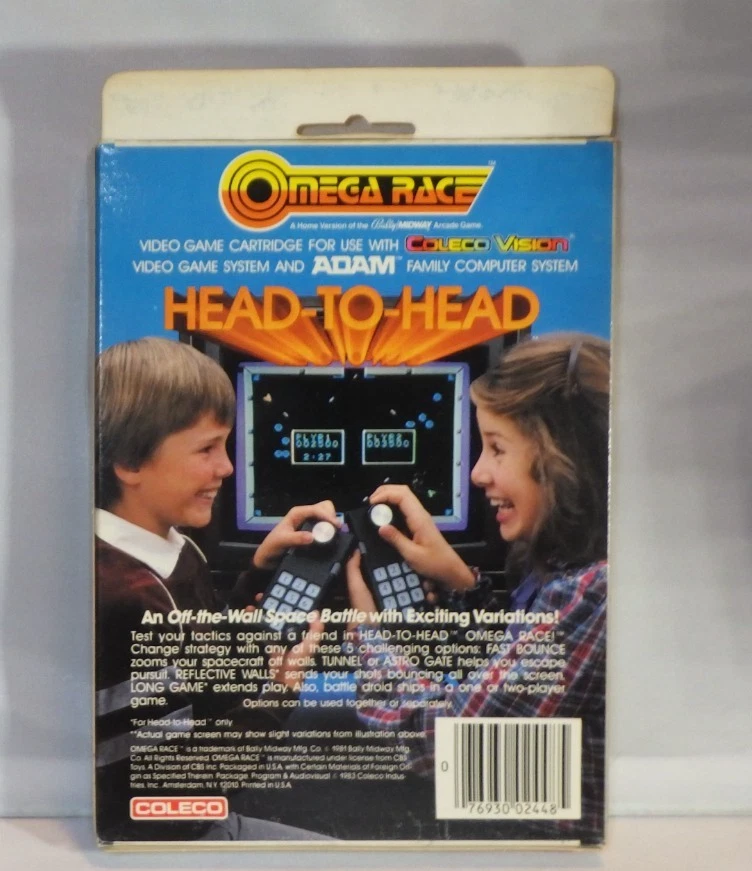 ORIG. NOS FACTORY SEALED COLECO VISION OMEGA RACE Bally Midway Video Game - b2 - Image 2 of 4