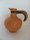 VTG Bauer Ring Pottery Los Angeles Carafe Pitcher Jug Wood Handle Butterscotch