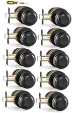 Matte Passage Door Knob for Hall and Closet Door Knobs Interior 10 Pack Black