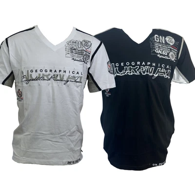 Geographical Norway 2er Set T-Shirt NEU, schwarz / weiß - Bild 1 von 4