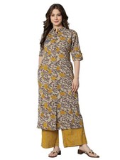 Women's Cotton Kurta with Palazzo Pant Set