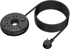 Extra Long Extension Cord 25 Ft, NTONPOWER Flat Plug Power Strip with 3 Outle...