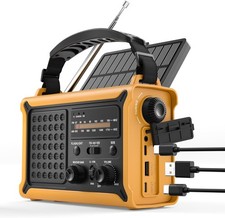 Hand Crank Emergency Radio Solar with 12000mAh Power Bank, NOAA/AM/FM/Weather Al