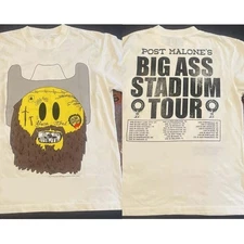 SALE 30% - POSTY CO- Post Malone Big Ass Stadium 2025 White T-Shirt Reprint