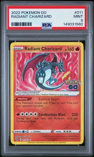 2022 POKEMON GO #011 RADIANT CHARIZARD PSA 9