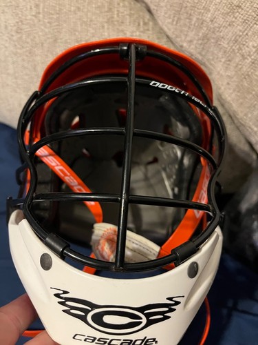 Casco Cascade Lacrosse CPXR arancione/bianco casco regolabile con mentoniera - Foto 2 di 6