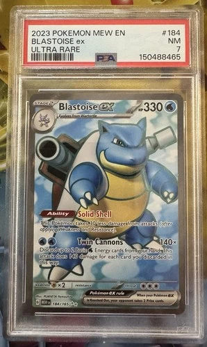 2023 Pokémon Blastoise ex #184 Ultra Rare PSA 7 Full Art Holographic FOIL
