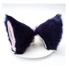 Cat Ears Hair Clips Fox Ears Barrettes Women Furry Fur Cat Dark Blue - Pink