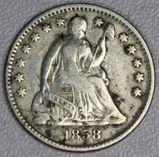1858 Seated Liberty Silver Half Dime H10 - VF