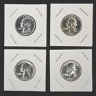 Lot of 4 1961 Washington Silver Quarters, Proofs.  May be slightly circulated.