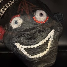 Original Paper Mache Mardi Gras Mask Handmade Folkart 15”x12” MB Rare