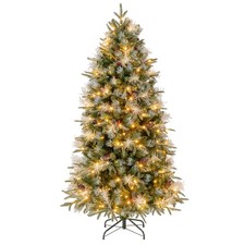 6 FT Pre-Lit Artificial Christmas Tree w/ 806 PE PVC PET Branch Tips
