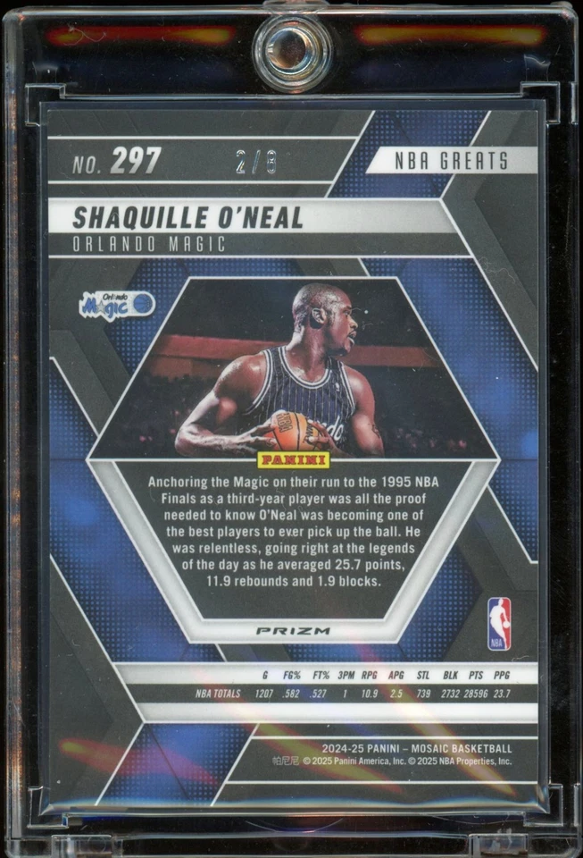 2024-25 Panini Mosaic SHAQUILE O'NEAL KOBE SNAKESKIN Gold /8 - image 2 of 2