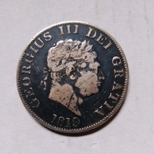 1819 GB .925 Silver Half Crown George 111 Good Grade