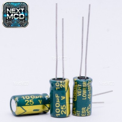 100uF 25V 1-10 Stück Elko Radial Low ESR 2000h 6X11