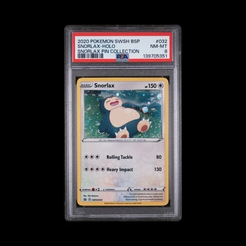 Snorlax SWSH032 SWSH: Sword & Shield Promo Cards Holo PSA 8