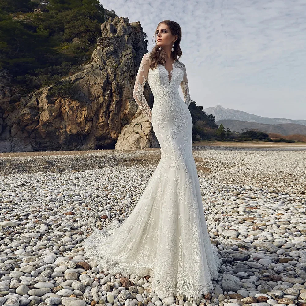 ebay mermaid wedding dresses Lace Mermaid & Trumpet Short Sleeve Strapless Wedding Dresses for sale