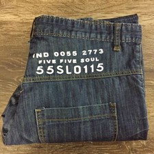 Five Five 55 Soul Mens Arc Slim Stone Wash Look Jeans Size 36 Good Worn JE14