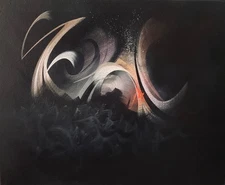 Original Surrealist landscape painting, 16x20 in. acrylic on stretched canvas.