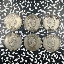 Lot de 6 pièces de monnaie Zambie 1985 20 Ngwee lot #HZ14 qualité mixte