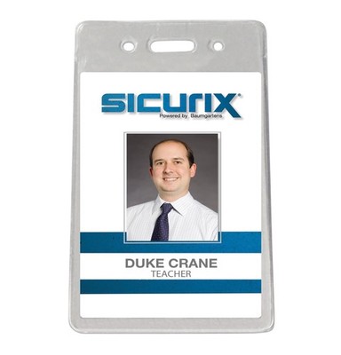 Baumgartens Sicurix Id Holder For License Lanyard 50 Pack Of Pre-Punched