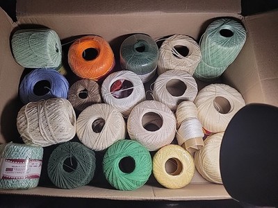 Vintage Huge Lot Lot Tatting Crochet Thread JP Coates Crosheen Etc Used and new 