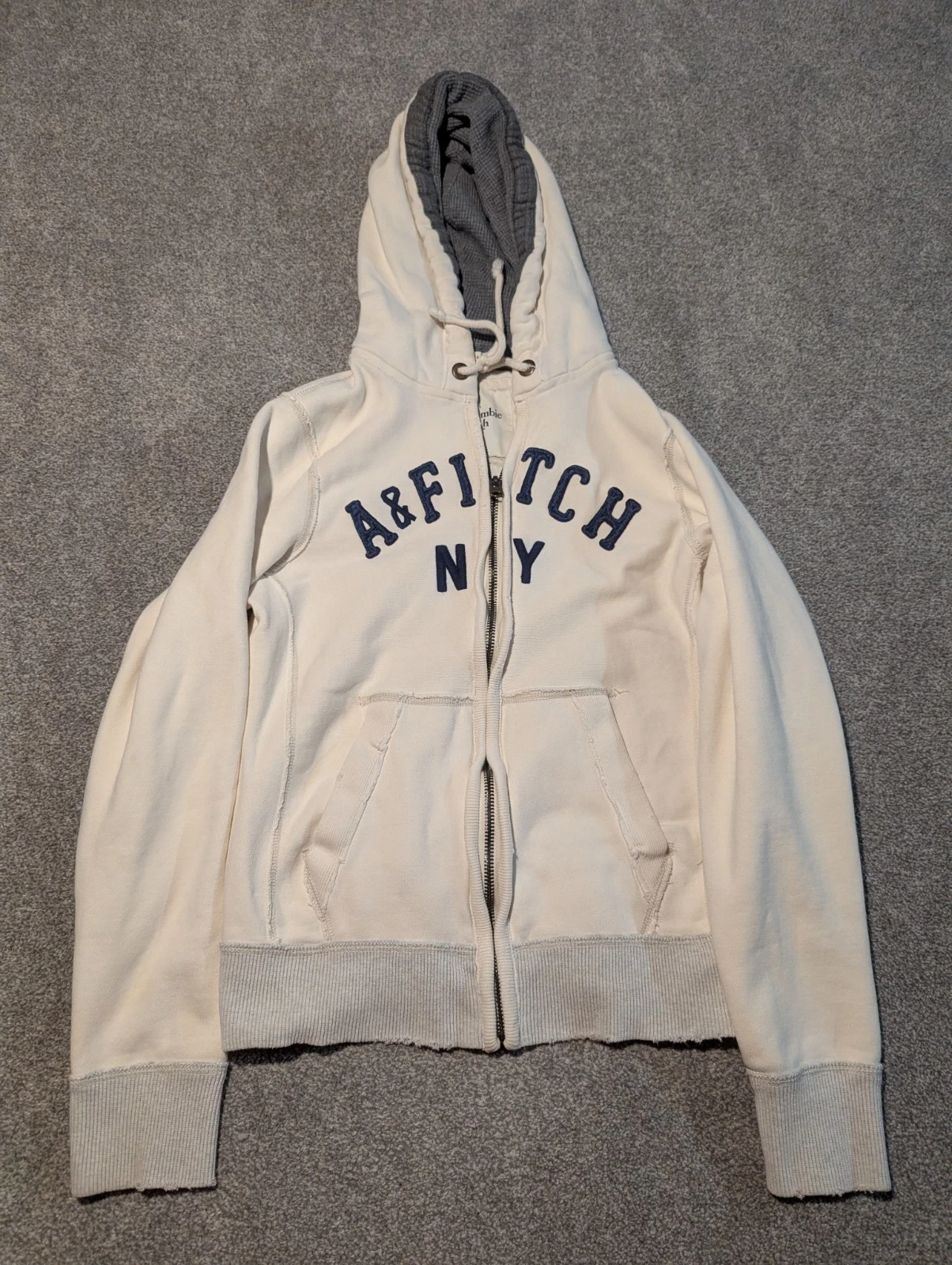 Abercrombie & Fitch Hoodie Mens Medium Muscle Full Zip Thermal Hood Sweater